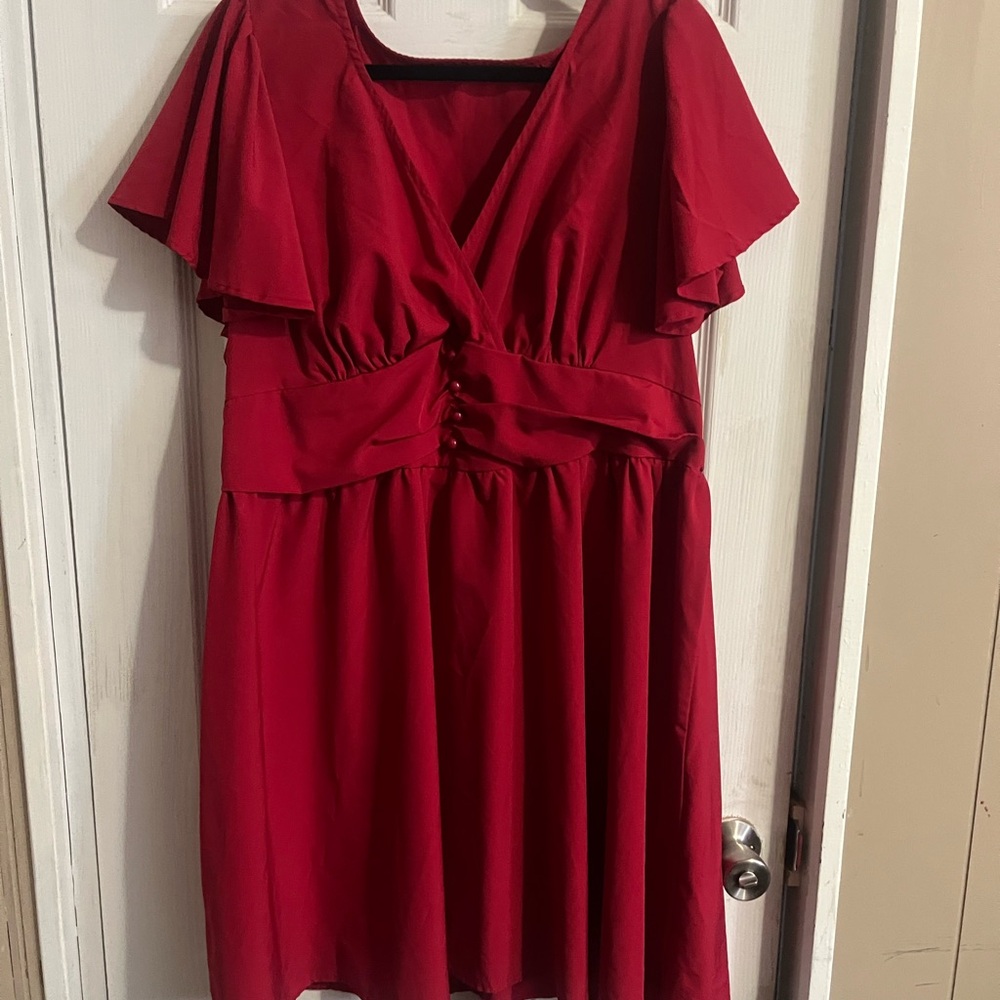 SHEIN Curve Vibrant Red Dress